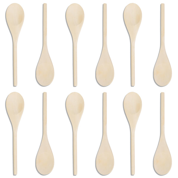 Small Wooden Spoons, Set of 12, 23.5cm